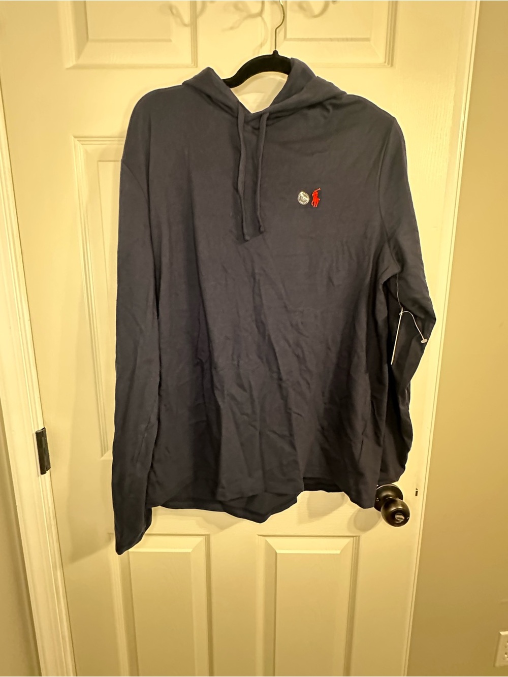 Polo by Ralph Lauren Navy Long-Sleeve Hooded Tee with Red Pony